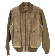 VTG 60s 70s Sears Sportswear Suede Knit Sweater Jacket Brown Mocha L 50&quot;... - $89.05