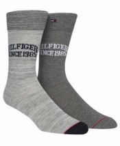 Tommy Hilfiger Men&#39;s 2-pk. Premium Blend Logo Socks Gray Heather Size  7-12 - £10.29 GBP