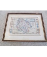 1724 Herefordshire By H. Moll Geographer Historic Map 9x13 Framed &amp; Matted - $49.45