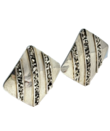 Vintage Sterling Silver Artisan Clip-On Earrings, Mexico - $47.49