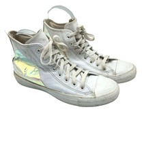 Converse All Star Hi Top Sneakers Iridescent Leather White Mens 6.5 Womens 8.5 - £23.00 GBP