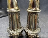 Vintage Silver Plate Salt and Pepper Shakers Ornate Screw Top Lion Feet ... - $18.81