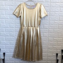 LulaRoe shiny gold Amelia dressy dress - £43.68 GBP