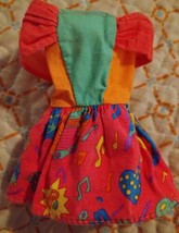 EC Vintage Barbie Clothing Colorful Dress  Rare Retro shoulder cut. 1980&#39;s - £9.50 GBP