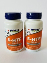 2 x NOW 5 HTP 5 hydroxytryptophan 100 mg Neurotransmitter Support 60 Veg... - $21.68