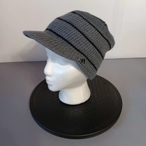 ADIDAS Brimmer Winter Knit Beanie Hat Cap Men One Size Gray w/Black Stripes - $218.24 MXN