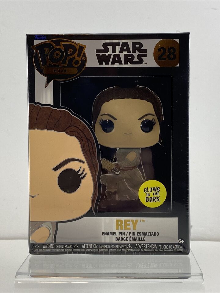 Star Wars The Last Jedi Rey #28 Funko Pop! Enamel Pin & Stand Disney NEW - $11.57