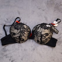 XOXO Bra Women 34C Underwire Black Beige Floral Lace Extreme Push Up 2976-70 NWT - £20.75 GBP