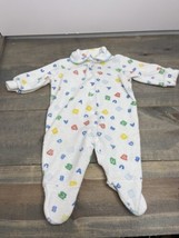 Up to 11 lbs Baby Boys Vintage Carter&#39;s Terry Cloth ABCs Print Footed Romper - $24.74