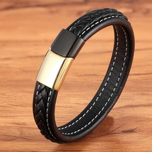 Colorful Choices Simple Style Men&#39;s Stainless Leather Bracelet Magnet Color Matc - £10.03 GBP