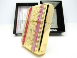 Double Sides Gold Arabesque Shell Inlay Armor ZIPPO Side A 2019 MIB Rare - £135.09 GBP