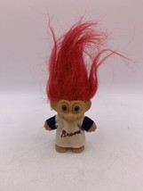 Vintage Trolls Doll Red Hair Atlanta Braves Shirt Genuine Merchandise Stained - £7.81 GBP