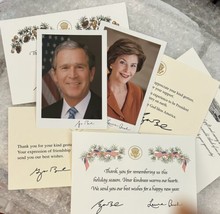 Pres Gw Bush Card (7) Thank You Photo White House Christmas Republican Gop Rare - £19.12 GBP