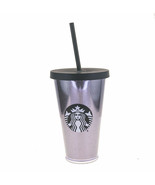 STARBUCKS Crystal Lilac Glitter Grande Siren Mermaid Logo Cold Cup TUMBL... - £38.76 GBP