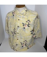 Hawaiian Palm Island Mens Short Sleeve Shirt Size XL Button Up Floral Ye... - $19.12 CAD