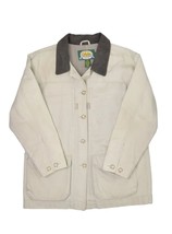 Cabelas Canvas Chore Jacket Womens XL Beige Corduroy Collar Barn Button ... - £34.12 GBP