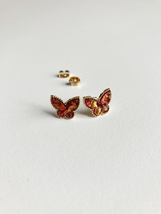 Wine Opal Butterfly Earrings - £35.18 GBP