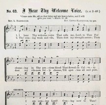 1883 Gospel Hymn I Hear Thy Welcome Voice Sheet Music Victorian Church A... - $19.99
