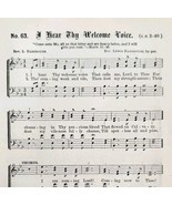 1883 Gospel Hymn I Hear Thy Welcome Voice Sheet Music Victorian Church A... - $19.99