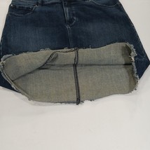 INC International Concepts Women's 12 Blue Cotton Blend Frayed Trim Denim Skirt image 13