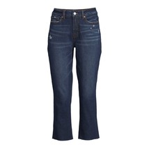 Time and Tru Women&#39;s High Rise Straight Leg Crop Jeans Size 14 Dark Blue NWT - £10.07 GBP