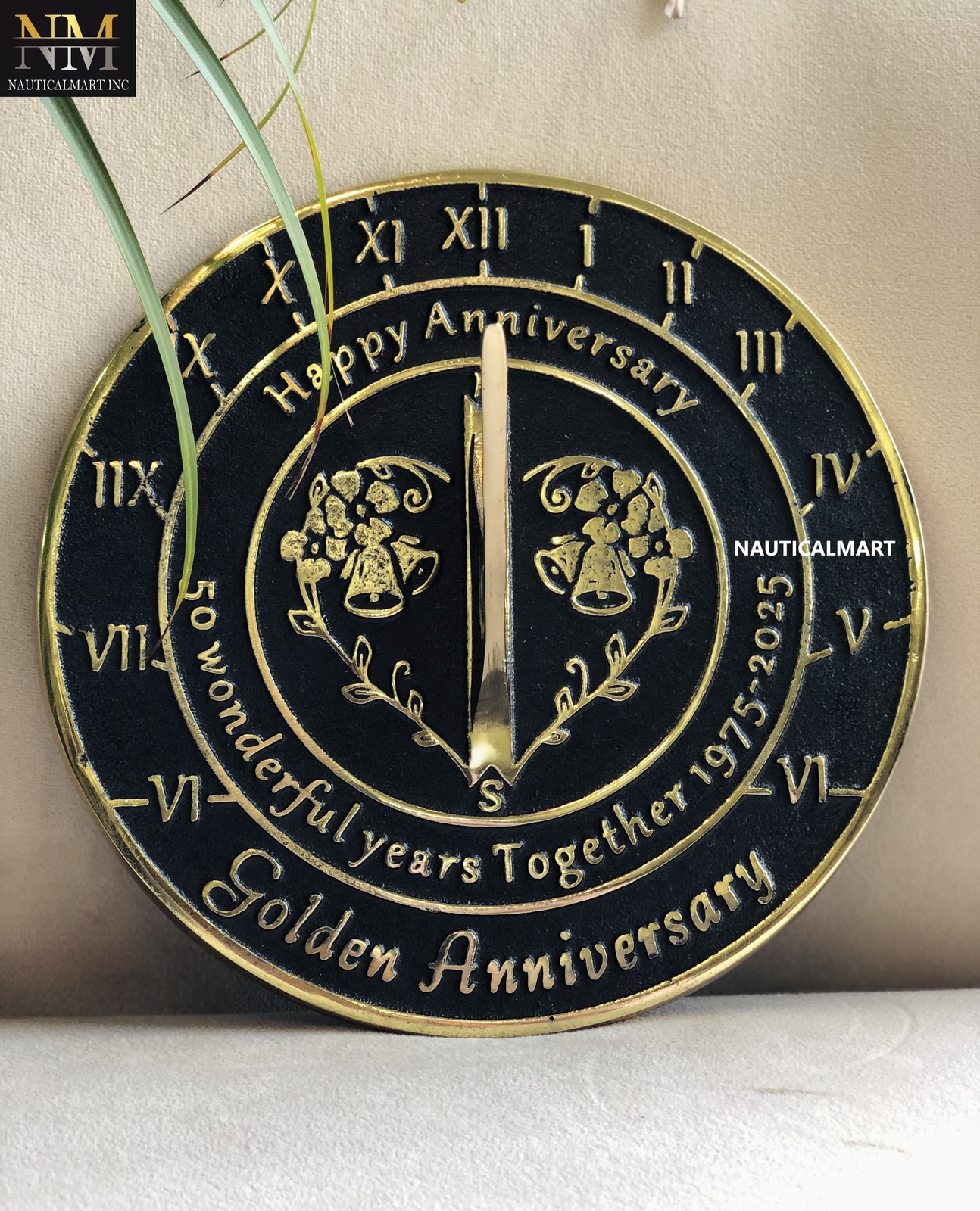 Anniversary Sundial 50th Golden Wedding Anniversary in 2025 Home Decor O... - $129.00