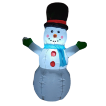 Lighted Inflatable Snowman Lawn Ornament Christmas Winter Nylon 4 ft Tall - £26.28 GBP