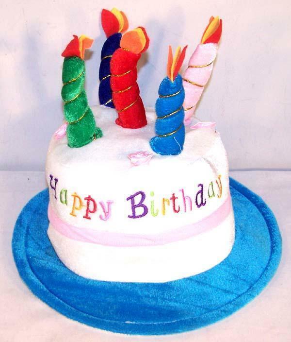 1 NEW HAPPY BIRTHDAY CAKE BLUE PARTY HAT novelty supplies candles favors... - $9.49