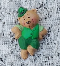 Vintage 1986 Hallmark Leprechaun Bear Pin for ST Patrick&#39;s Day FREE US S... - $12.19