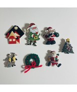 Vintage Holiday Brooches Pins Lot of 7 Christmas - £11.40 GBP