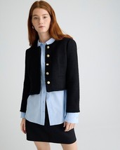 NWT J.Crew Louisa Lady Jacket in Black Maritime Tweed Cropped 10 - £108.31 GBP