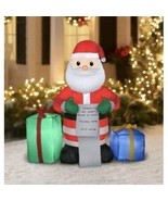 Holiday Time Santa&#39;s List Gifts Christmas Inflatable 4 Feet Yard Decor L... - $81.88 CAD