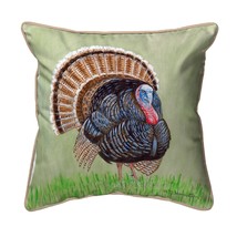 Betsy Drake Wild Turkey Large Indoor Outdoor Pillow 18x18 - £36.98 GBP