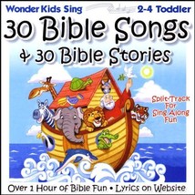 30 Bible Songs &amp; 30 Bible Stories: Split-Track For Sing Along Fun for 2-4 Toddle - £24.77 GBP
