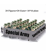 24 Pcs WW2 Military Army Building Blocks Special Soldiers Mini Action Fi... - $24.99