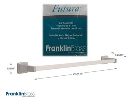 FRANKLIN BRASS D2424SN FUTURA TOWEL BAR, 24&quot;, SATIN NICKEL - £15.53 GBP