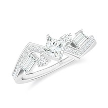 Kicky and Perky 925 Sterling Silver Five Stone Moissanite Ring Jewelry F... - $1,233.55 MXN