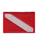 DIVER DOWN FLAG IRON ON PATCH 2.4" Scuba Diving Safety Red Embroidered Applique - $3.95