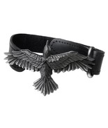Alchemy A109 Black Consort Wriststrap Gothic Raven Black Leather Strap B... - $35.70