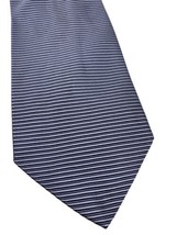 Luciano Gatti Elite 100% Silk Tie Made in Italy Textured Steel Gray Black Stripe - £26.35 GBP