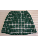 NWT On 34th Green &amp; White Plaid Pencil Tweed Skirt Size 8 Polyester - $19.79