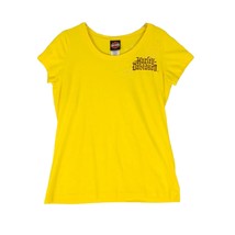 HARLEY-DAVIDSON Women&#39;s XL Yellow Fitted T-Shirt, Embroidered Rhinestone... - $25.16