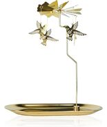 Hummingbird Spinning Candle Holder – Gold Metal Tealight Holder for Home... - $34.90
