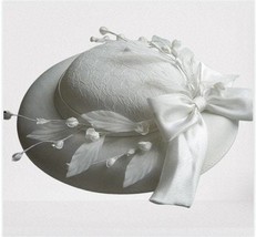 Ladies Women Large Brim Hat Bridal Wedding Party Church Hat Formal White... - £39.14 GBP