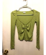 Aritzia Sunday Best Womens XXS Green Scoop Neck Soft Knit Long Sleeve Shirt - €7,72 EUR