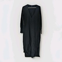 H by Halston A269209 XS Long Cardigan V Neck Button Front Black - $27.71