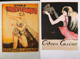 Dance Poster Print Two-Sided, Ballets Russes 1914, Odeon Casino 1918 - £5.92 GBP