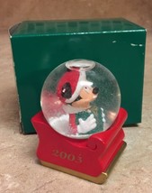 Disney JC Penney 2003 Miniature Snow Globe Mickey Mouse On Sleigh in Box - $12.19