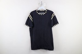 Vintage 40s 50s Mens Medium Distressed Rayon Knit Striped Ringer T-Shirt... - £77.49 GBP