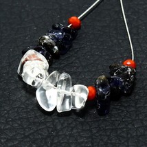 Crystal Quartz Iolite Irregular Beads Briolette Natural Loose Gemstone J... - $2.98